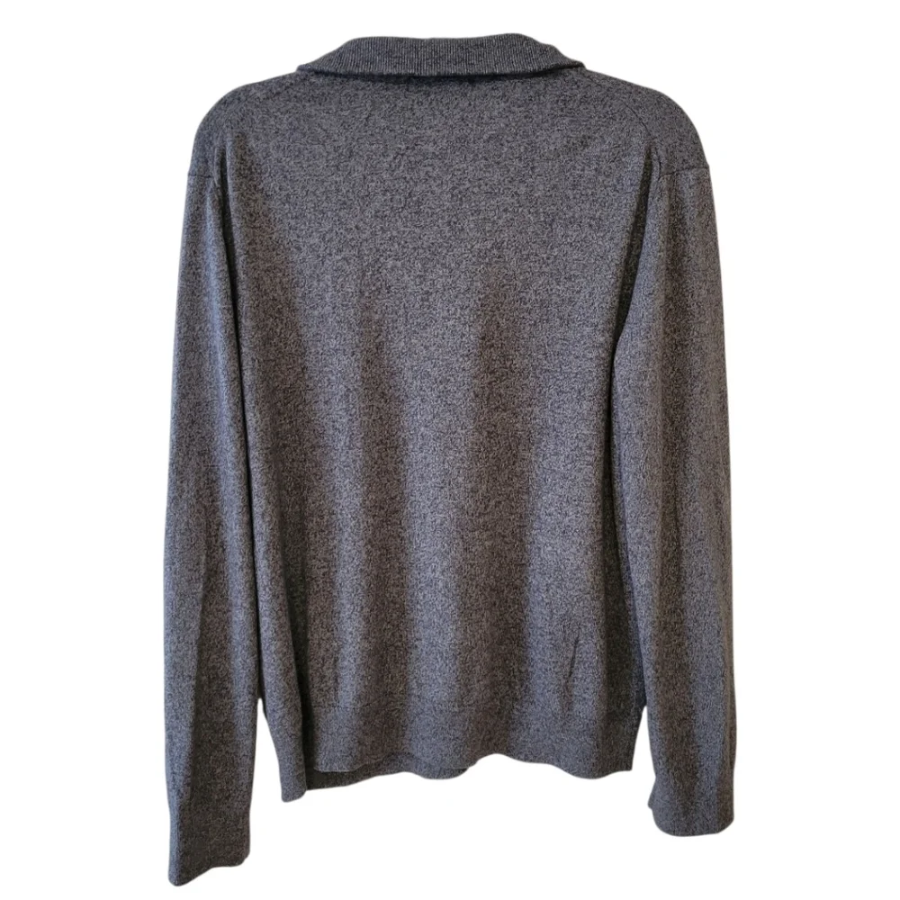 Banana Republic Gray Pima‎ Cotton Cashmere 1/4 Zip Sweater Size Large